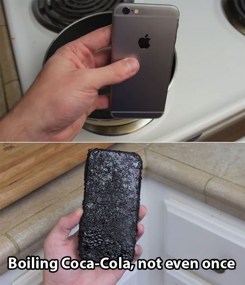 iPhone 6 boiled in Coca-Cola