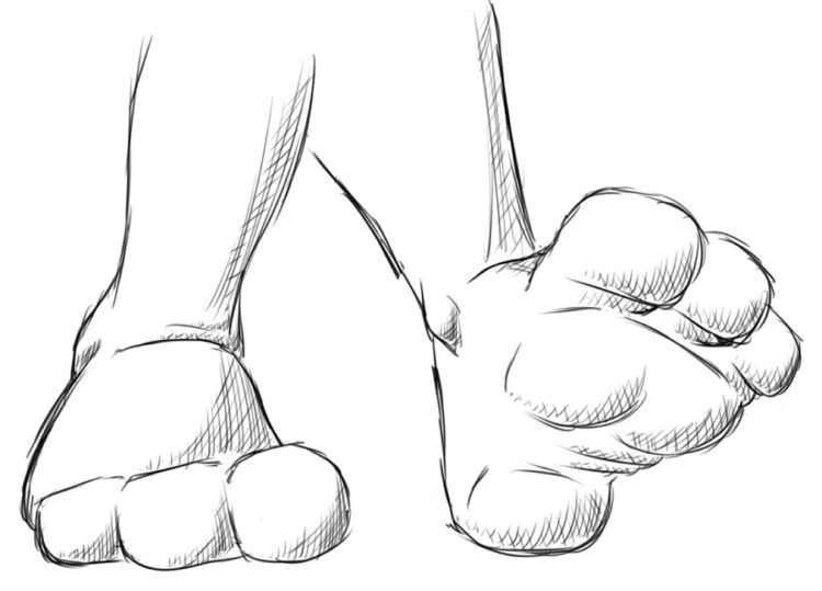 d sketch feet 3