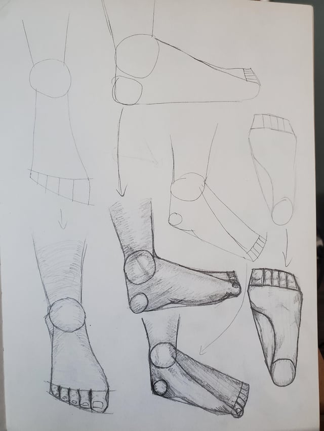 d sketch feet 6