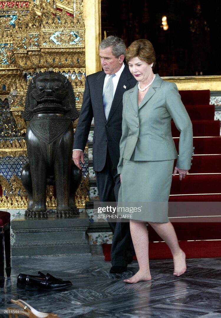 laura bush feet