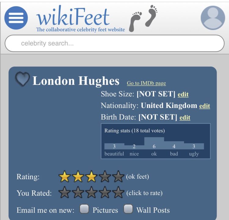 london hughes feet 3