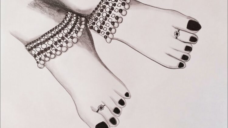 mukta easy drawing feet 5